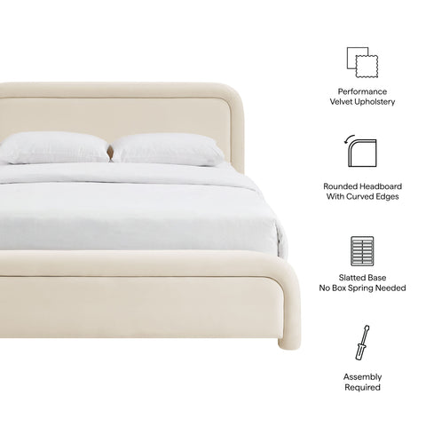 Modway Beck Queen Performance Velvet Platform Bed