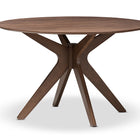 Baxton Studio Monte Mid-Century Modern Walnut Wood 47-Inch Round Dining Table