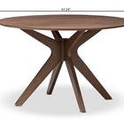 Baxton Studio Monte Mid-Century Modern Walnut Wood 47-Inch Round Dining Table