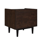 Manhattan Comfort Duane Mid-Century Modern 20" Fluted Nightstand in Black (1-Drawer)