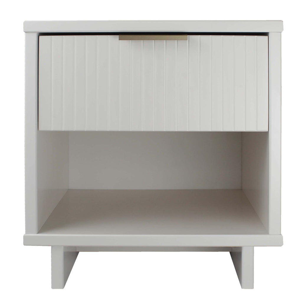 Manhattan Comfort Granville Modern 18" Nightstand in White (1-Drawer)