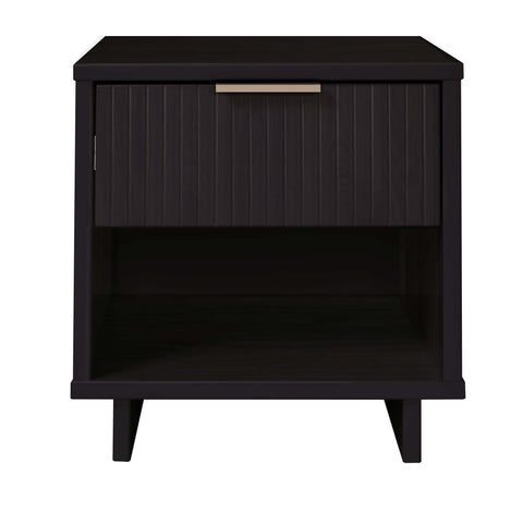 Manhattan Comfort Granville Modern 18" Nightstand in Black (1-Drawer)
