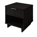 Manhattan Comfort Granville Modern 18" Nightstand in Black (1-Drawer)