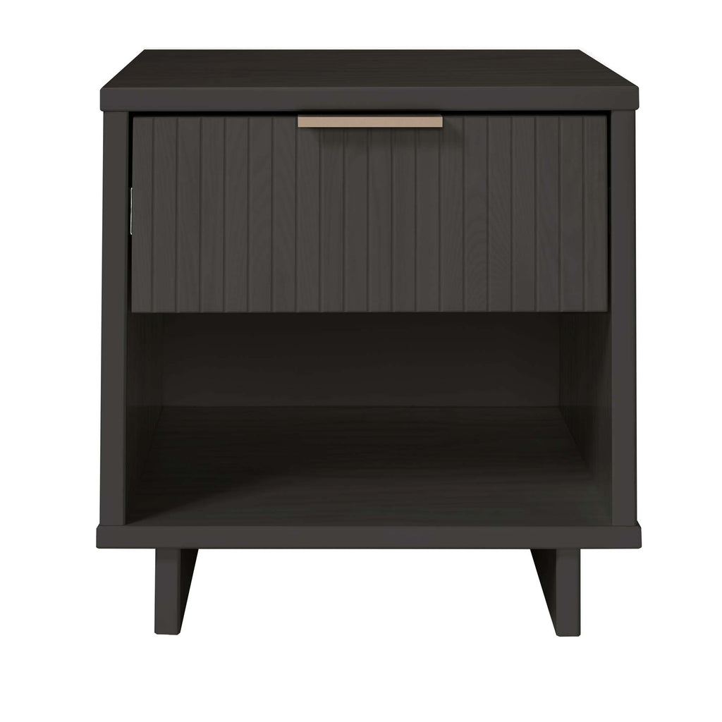 Manhattan Comfort Granville Modern 18" Nightstand in Charcoal Gray (1-Drawer)