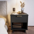 Manhattan Comfort Granville Modern 18" Nightstand in Charcoal Gray (1-Drawer)