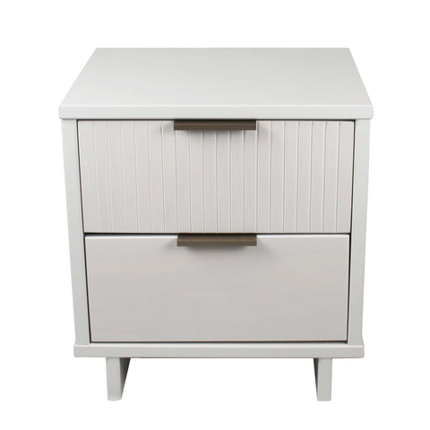 Manhattan Comfort Granville Modern 18" Nightstand in White (2-Drawer)