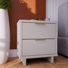 Manhattan Comfort Granville Modern 18" Nightstand in White (2-Drawer)