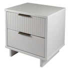 Manhattan Comfort Granville Modern 18" Nightstand in White (2-Drawer)