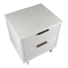 Manhattan Comfort Granville Modern 18" Nightstand in White (2-Drawer)