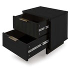 Manhattan Comfort Granville Modern 18" Nightstand in Black (2-Drawer)
