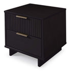 Manhattan Comfort Granville Modern 18" Nightstand in Black (2-Drawer)