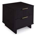 Manhattan Comfort Granville Modern 18" Nightstand in Black (2-Drawer)