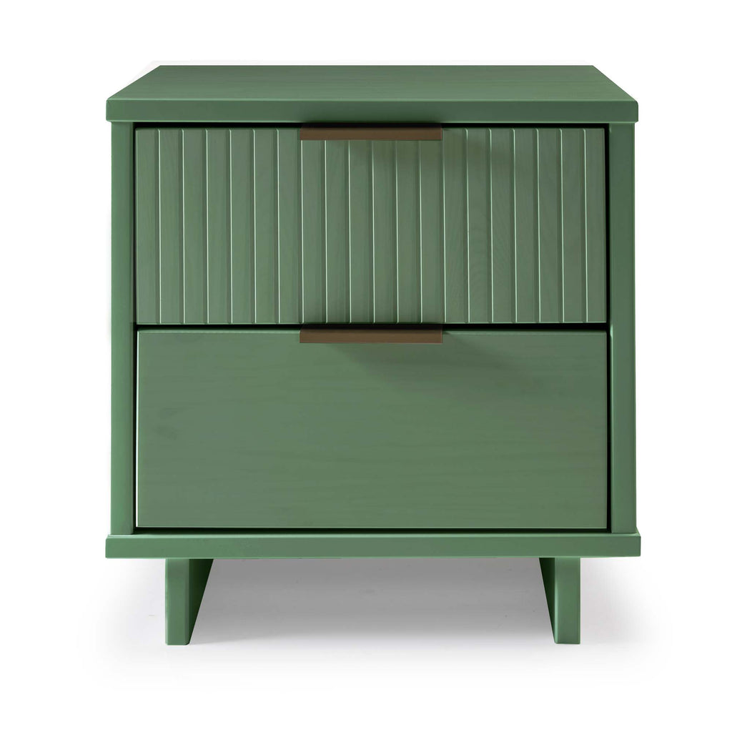 Manhattan Comfort Granville Modern 18" Nightstand in Sage Green (2-Drawer)