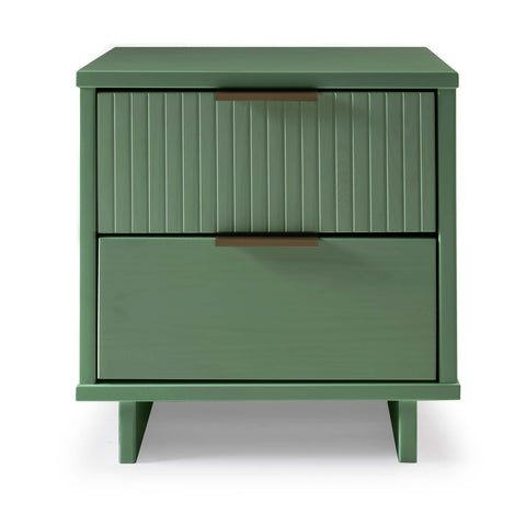 Manhattan Comfort Granville Modern 18" Nightstand in Sage Green (2-Drawer)
