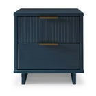 Manhattan Comfort Granville Modern 18" Nightstand in Midnight Blue (2-Drawer)