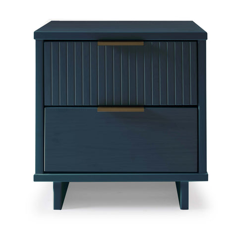 Manhattan Comfort Granville Modern 18" Nightstand in Midnight Blue (2-Drawer)