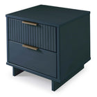 Manhattan Comfort Granville Modern 18" Nightstand in Midnight Blue (2-Drawer)