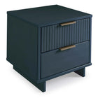 Manhattan Comfort Granville Modern 18" Nightstand in Midnight Blue (2-Drawer)