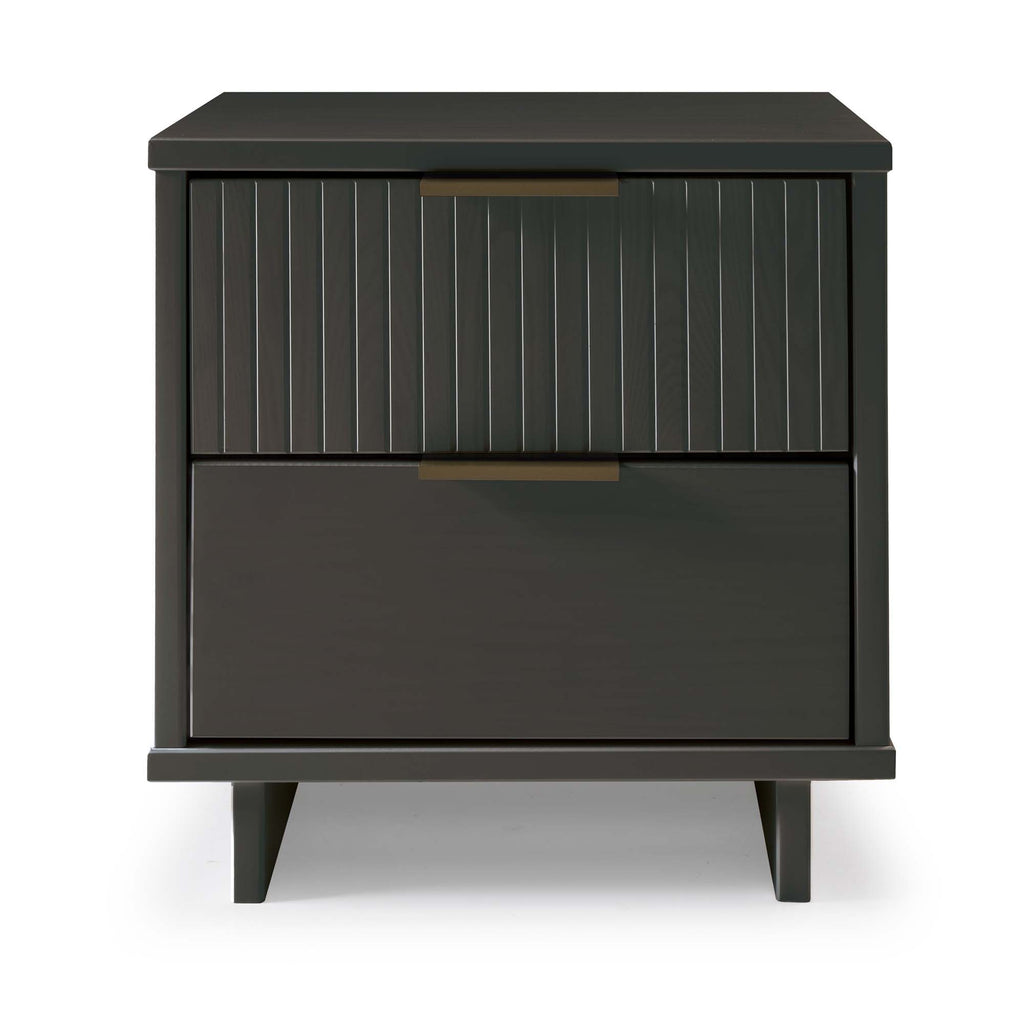 Manhattan Comfort Granville Modern 18" Nightstand in Charcoal Gray (2-Drawer)