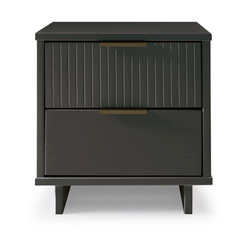 Manhattan Comfort Granville Modern 18" Nightstand in Charcoal Gray (2-Drawer)