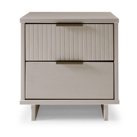Manhattan Comfort Granville Modern 18" Nightstand in Light Gray (2-Drawer)