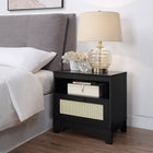 Manhattan Comfort Sheridan Mid-Century Modern 22" Nightstand in Black (1-Drawer)