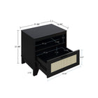 Manhattan Comfort Sheridan Mid-Century Modern 22" Nightstand in Black (1-Drawer)