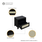 Manhattan Comfort Sheridan Mid-Century Modern 22" Nightstand in Black (1-Drawer)