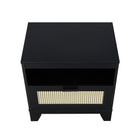 Manhattan Comfort Sheridan Mid-Century Modern 22" Nightstand in Black (1-Drawer)