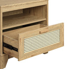 Manhattan Comfort Sheridan Mid-Century Modern 22" Nightstand in Natural (1-Drawer)