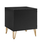Manhattan Comfort Dumbo Modern 20" Fluted Nightstand in Black (1-Drawer)