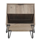 Manhattan Comfort Dumbo Modern 20" Fluted Nightstand in Rustic Gray (1-Drawer)