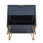 Manhattan Comfort Dumbo Modern 20" Fluted Nightstand in Midnight Blue (1-Drawer)