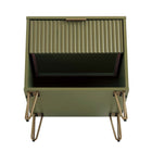 Manhattan Comfort Dumbo Modern 20" Fluted Nightstand in Olive Green (1-Drawer)