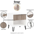 Manhattan Comfort Dumbo Modern 20" Fluted Nightstand in Rustic Gray and White (1-Drawer)