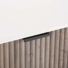 Manhattan Comfort Dumbo Modern 20" Fluted Nightstand in Rustic Gray and White (1-Drawer)