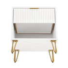 Manhattan Comfort Dumbo Modern 20" Fluted Nightstand in White (1-Drawer)
