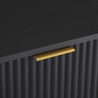 Manhattan Comfort Dumbo Modern 20" Fluted Nightstand in Black (2-Drawer)