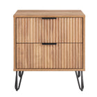 Manhattan Comfort Dumbo Modern 20" Fluted Nightstand in Golden Brown (2-Drawer)