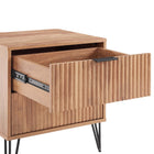 Manhattan Comfort Dumbo Modern 20" Fluted Nightstand in Golden Brown (2-Drawer)
