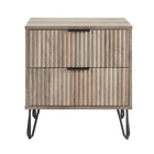 Manhattan Comfort Dumbo Modern 20" Fluted Nightstand in Rustic Gray (2-Drawer)