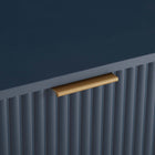 Manhattan Comfort Dumbo Modern 20" Fluted Nightstand in Midnight Blue (2-Drawer)