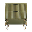 Manhattan Comfort Dumbo Modern 20" Fluted Nightstand in Olive Green (2-Drawer)