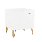 Manhattan Comfort Dumbo Modern 20" Fluted Nightstand in White (2-Drawer)