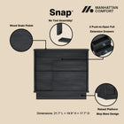 Manhattan Comfort Horizon Modern 22" Nightstand in Charcoal Gray (2-Drawer)