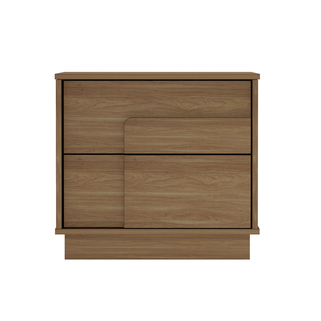 Manhattan Comfort Horizon Modern 22" Nightstand in Maple (2-Drawer)