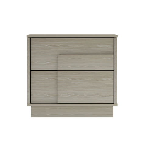 Manhattan Comfort Horizon Modern 22" Nightstand in Whitewashed Oak (2-Drawer)