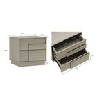 Manhattan Comfort Horizon Modern 22" Nightstand in Whitewashed Oak (2-Drawer)