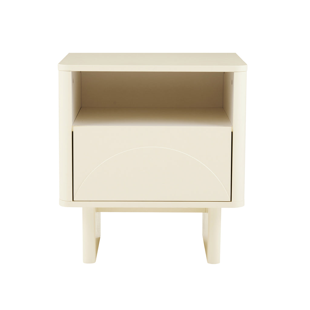 Manhattan Comfort Ella Modern 20" Nightstand in Cream (1-Drawer)