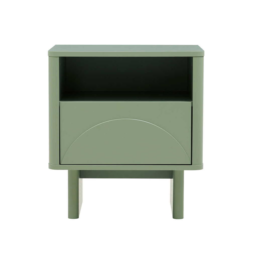 Manhattan Comfort Ella Modern 20" Nightstand in Sage Green (1-Drawer)